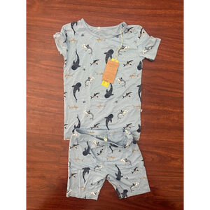 NWT Kyte Baby' Light Blue Shark Print Pajama Set Size 10